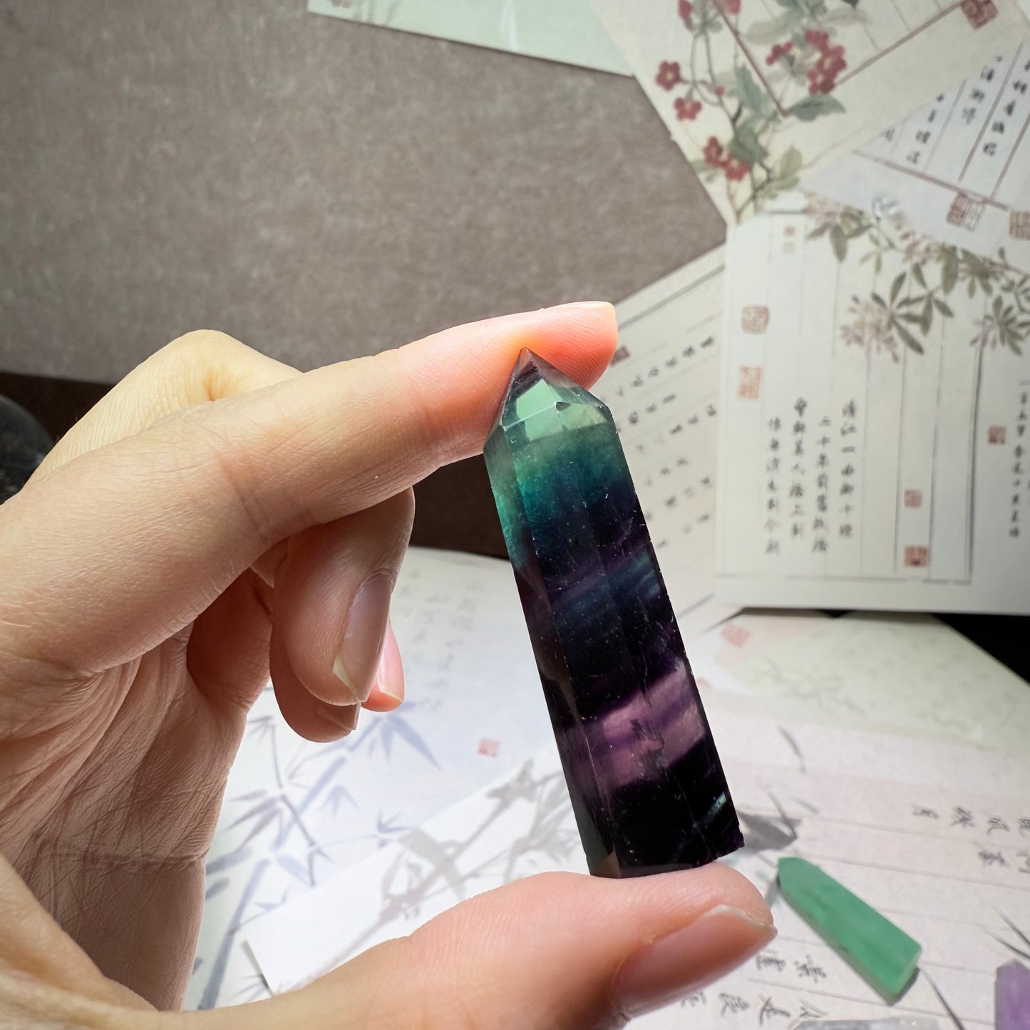 Natural stone decoration color firefly stone column 4-5cm polishing