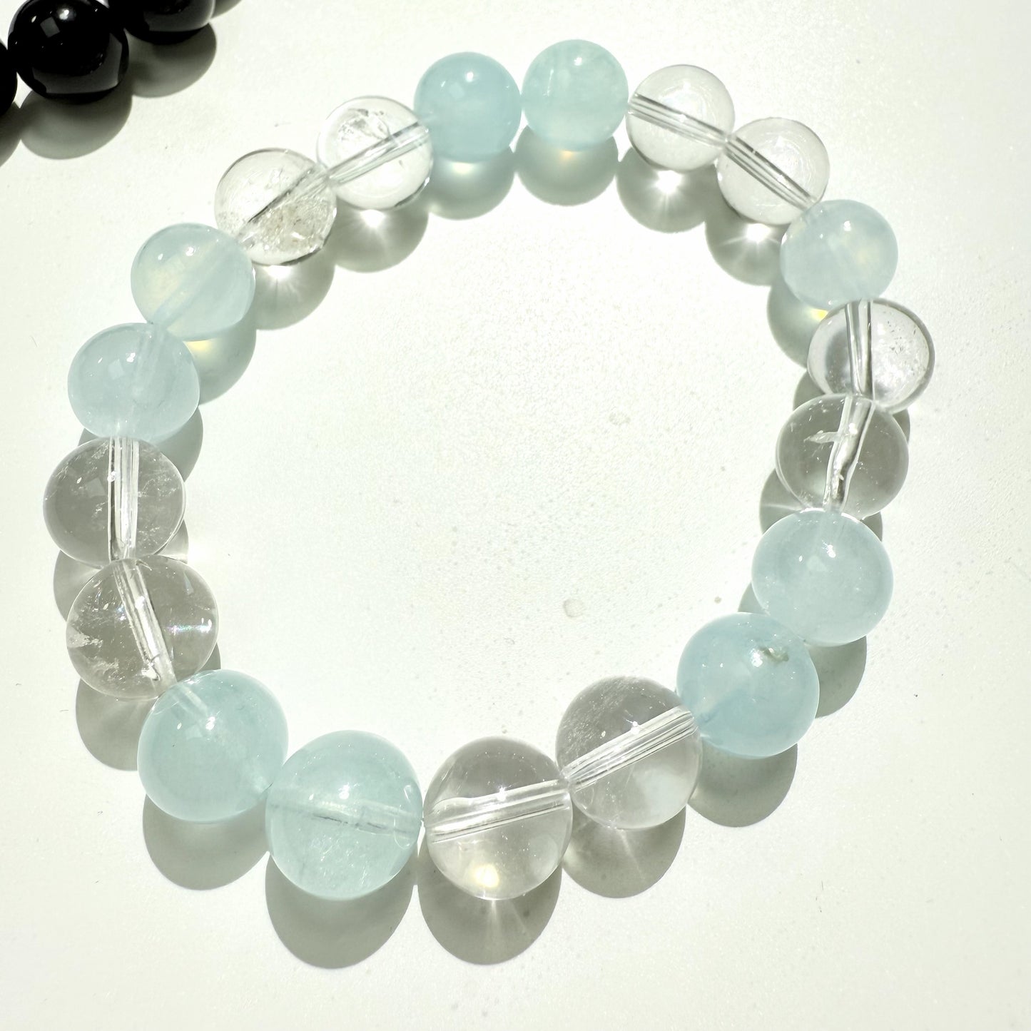 10mm white crystal sea blue Treasure clear atmosphere bracelet