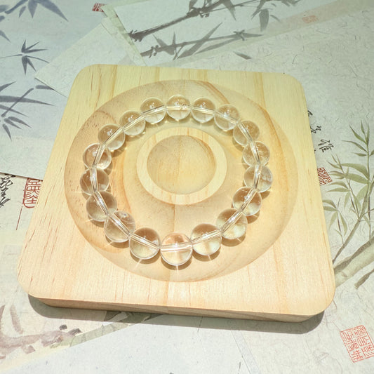 Natural White Crystal Bracelet Transparent Crystal round Beads Single Circle Bracelet Jewelry for Girls