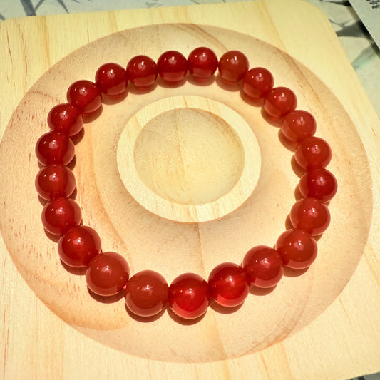 Red agate gem single bracelet